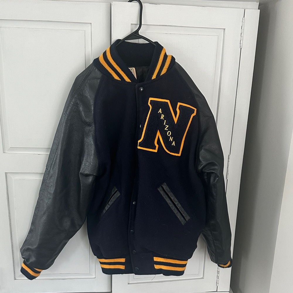 Northern Arizona University NAU Navy Gold and Black Varsity Letterman Jacket